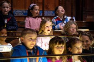 Prospective choristers enjoy singing in the Quire of the Cathedral